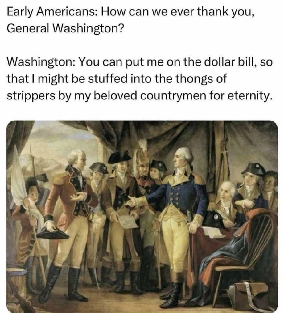 Americans thanking George Washington