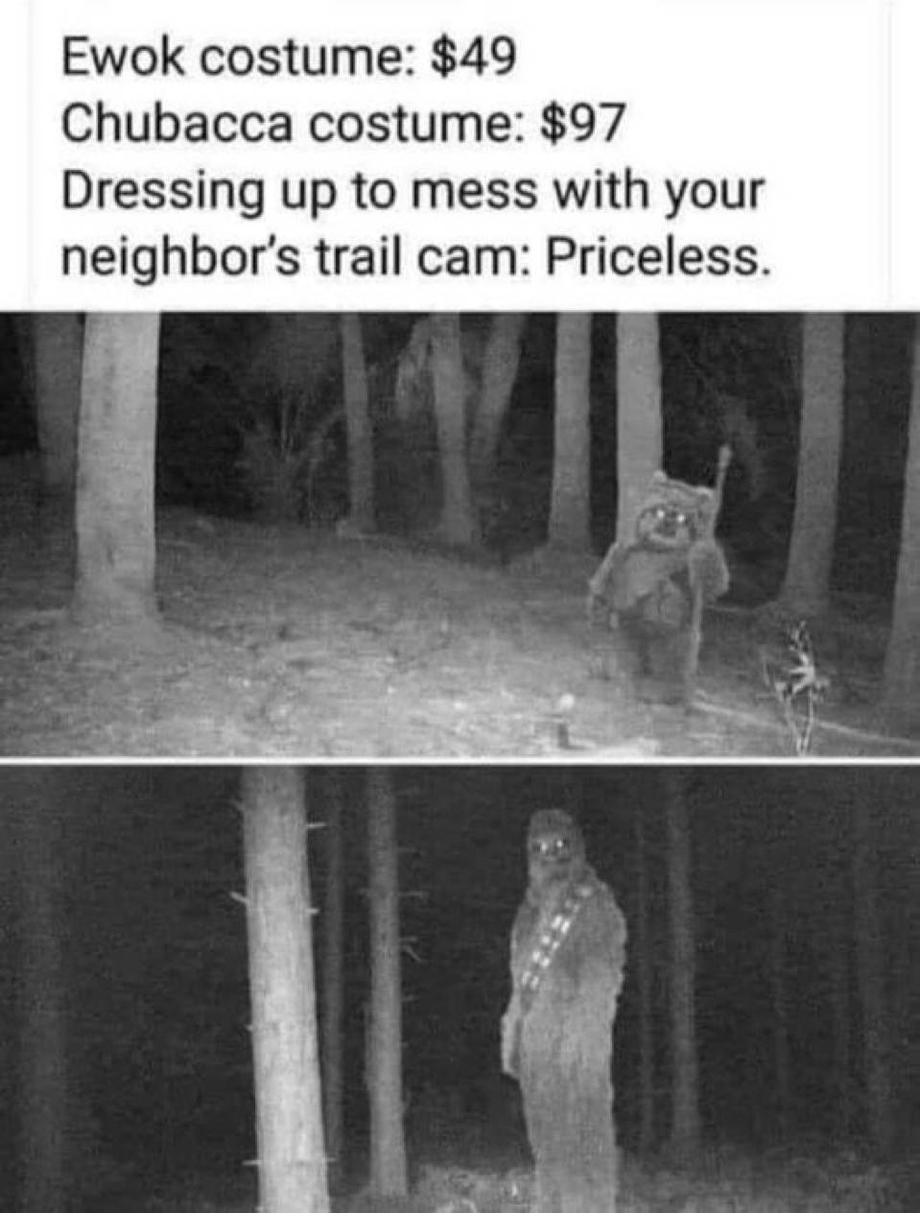 Costumes to mess with your neighbor trail cam