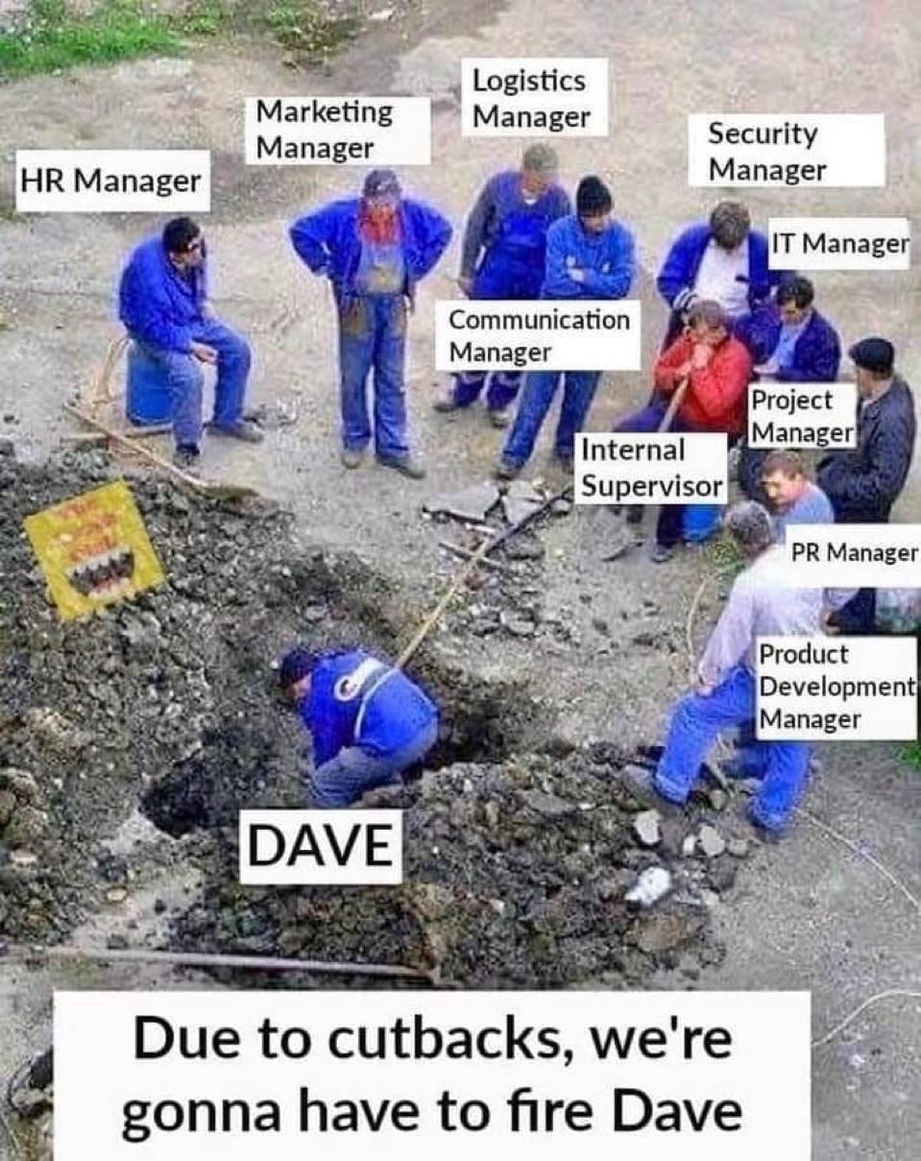 Cutbacks of employees vs. Management meme