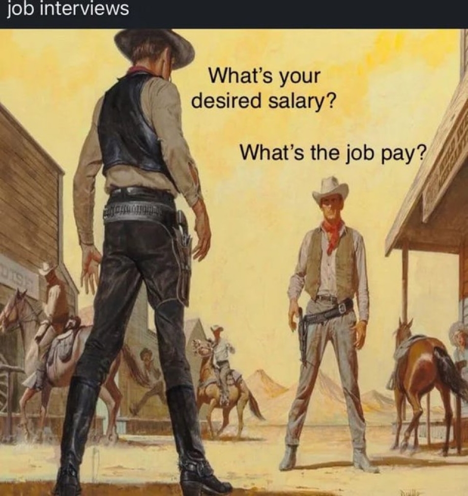 Desired salary vs. job pay meme