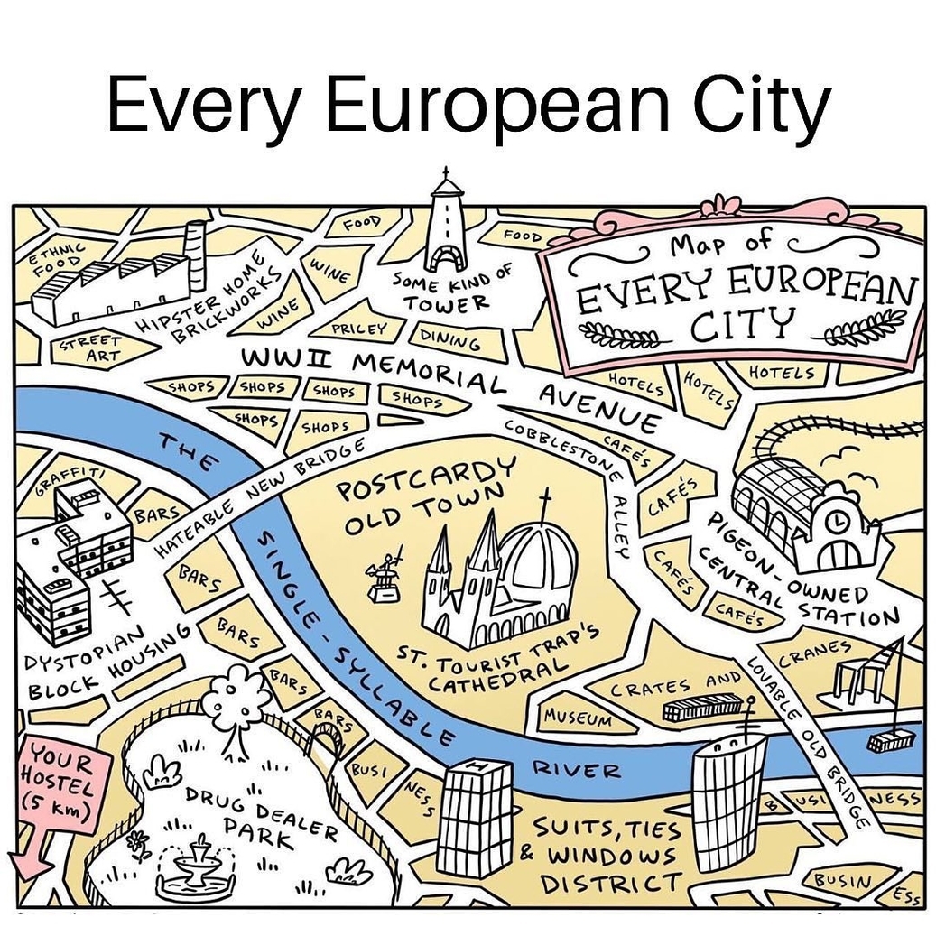 Every European city map meme
