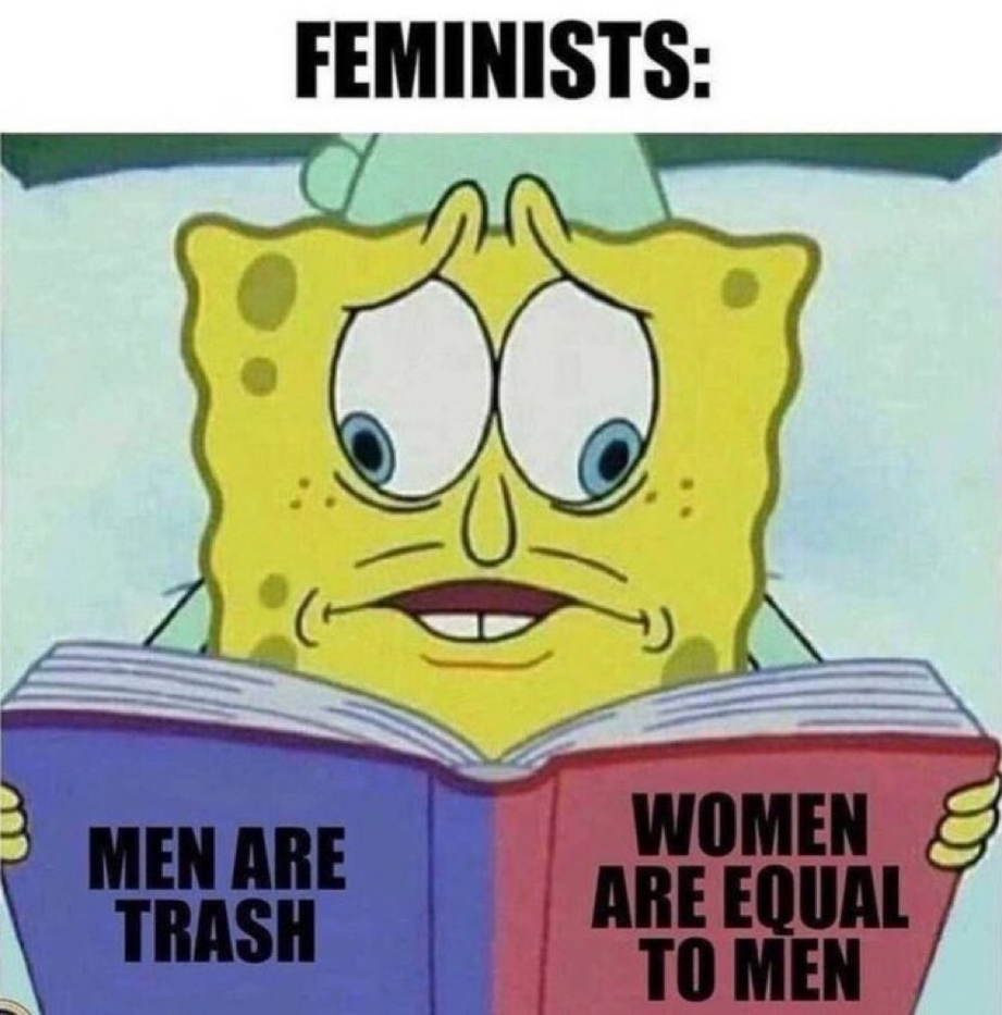 Feminists – Men are trash but Women are equal to men
