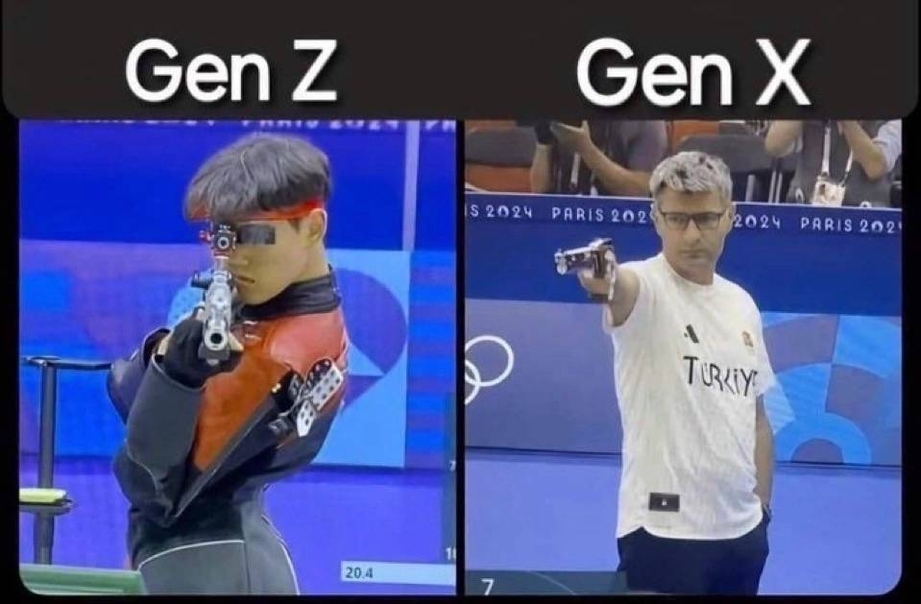 Gen Z vs. Gen X Olympics meme