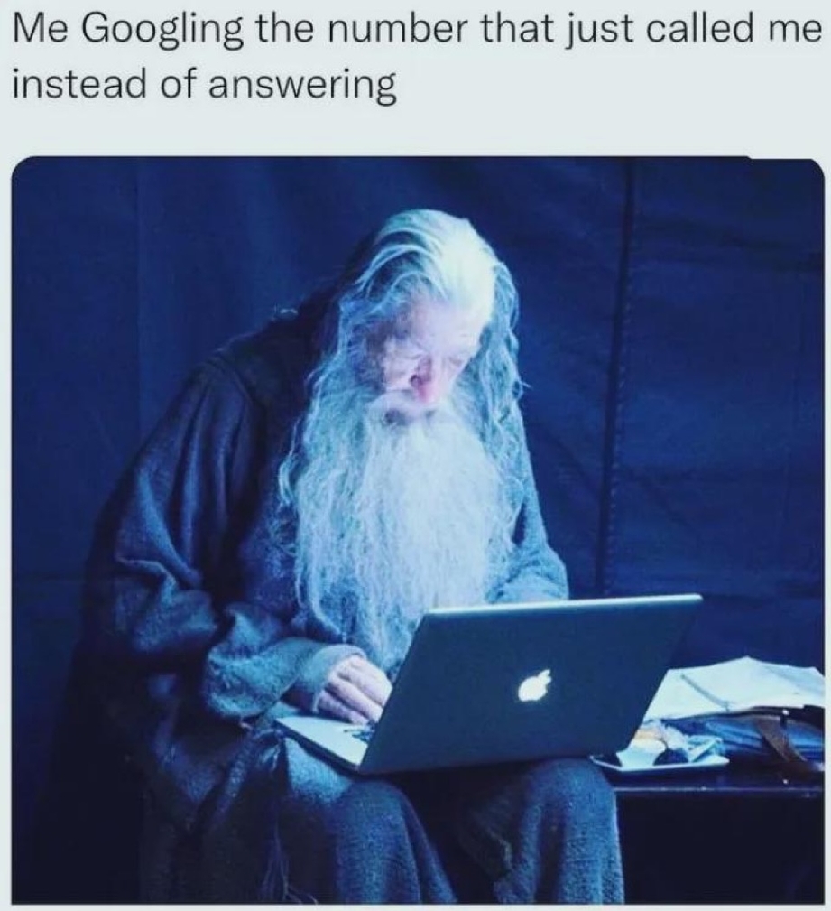 Googling the number that just called me