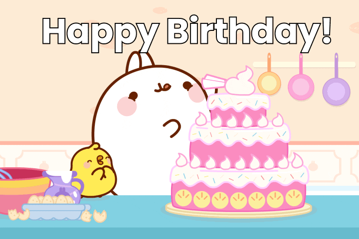 Happy Birthday Cartoon gif By Molang