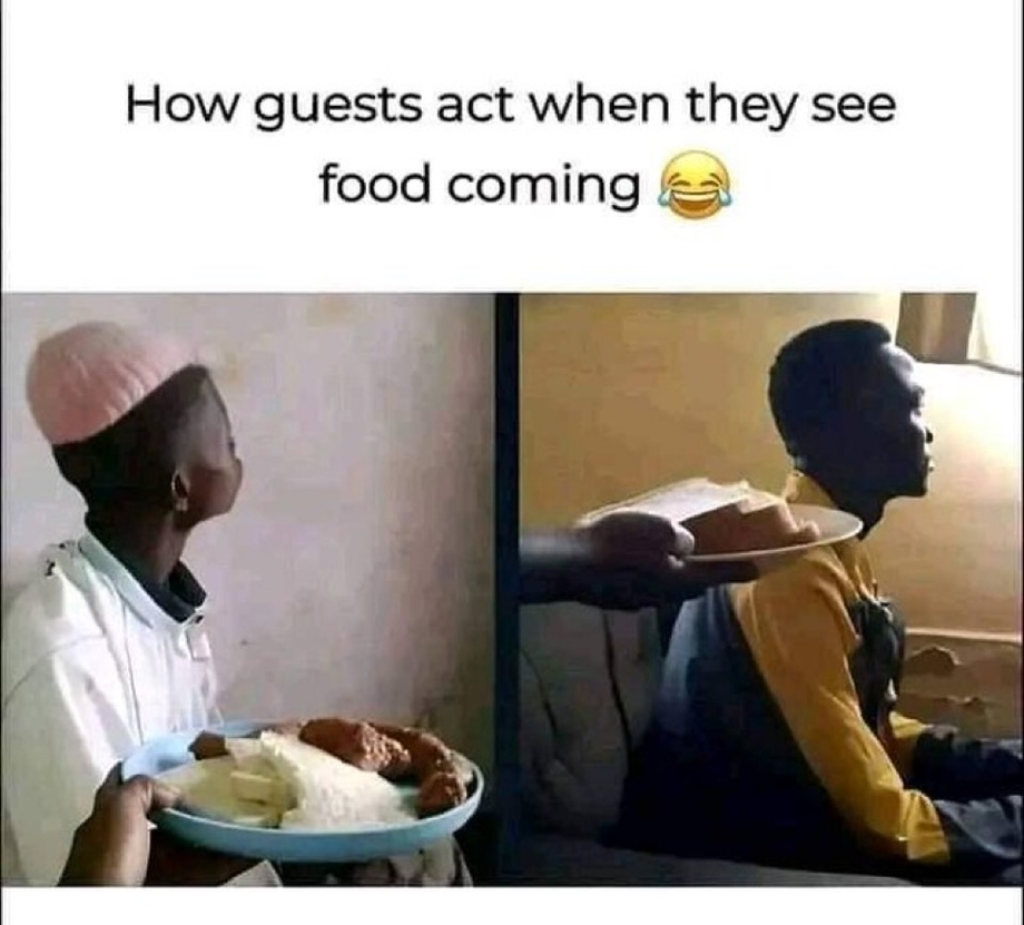 How guests act when they see food coming