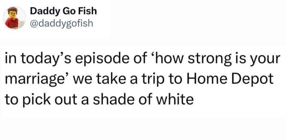 How strong is your marriage by picking out a shade of white
