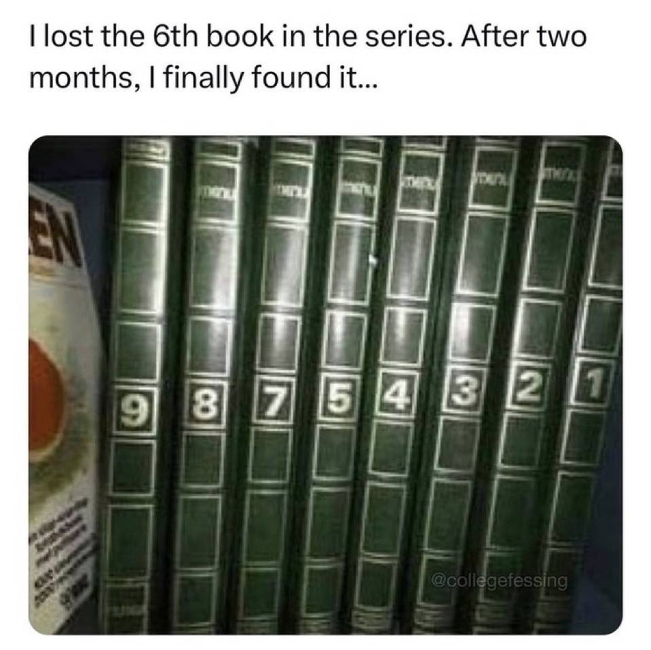 I lost the 6th book in the series and how I finally found it