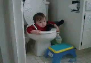 Kid stuck in the toilet
