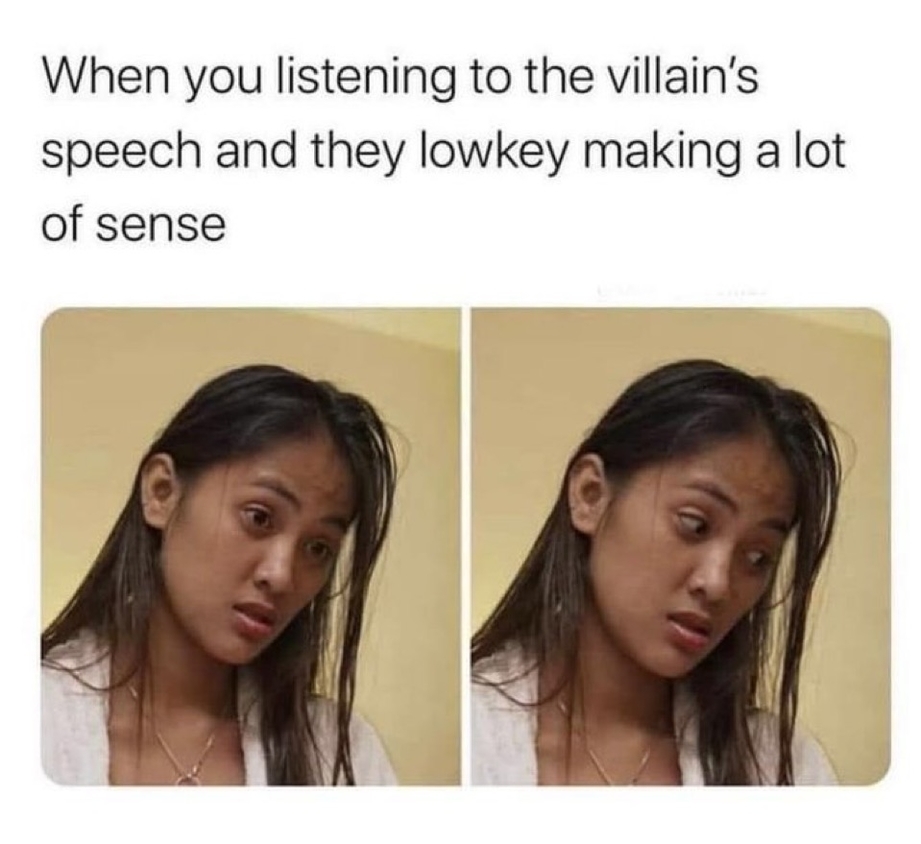Listening to villains speech
