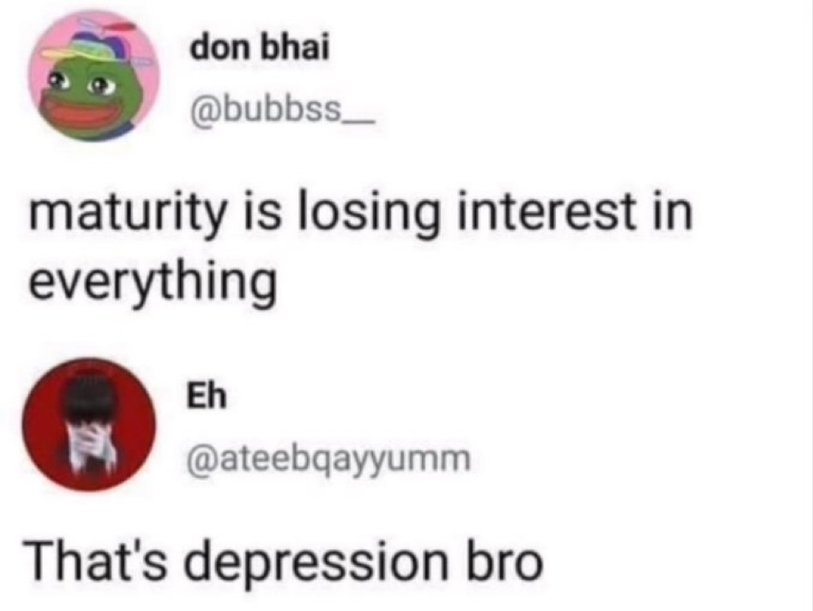 Losing interest in everything