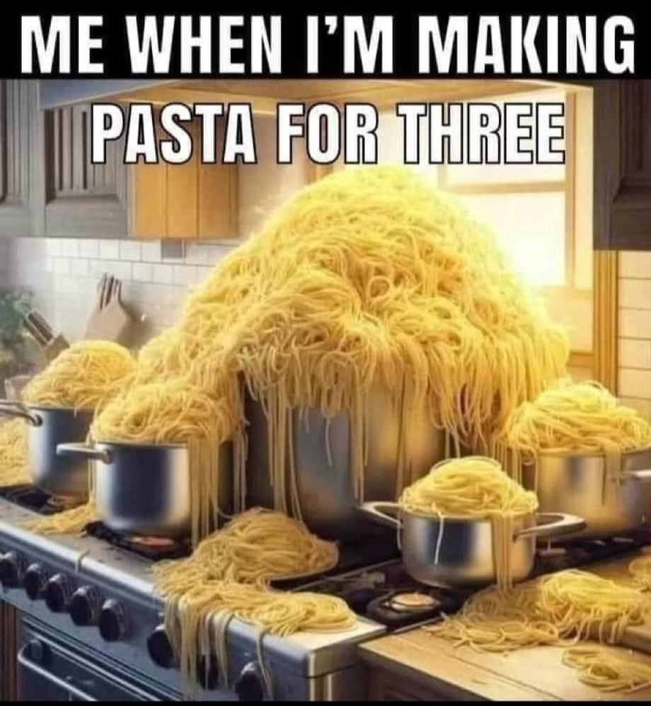 Making pasta for three