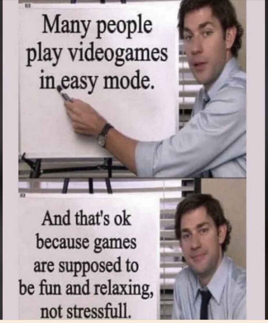 Many people play videogames in easy mode