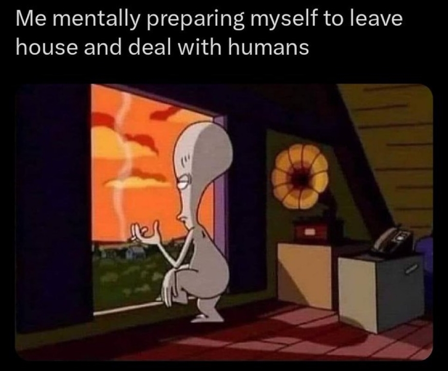Mentally preparing to leave house and deal with humans meme