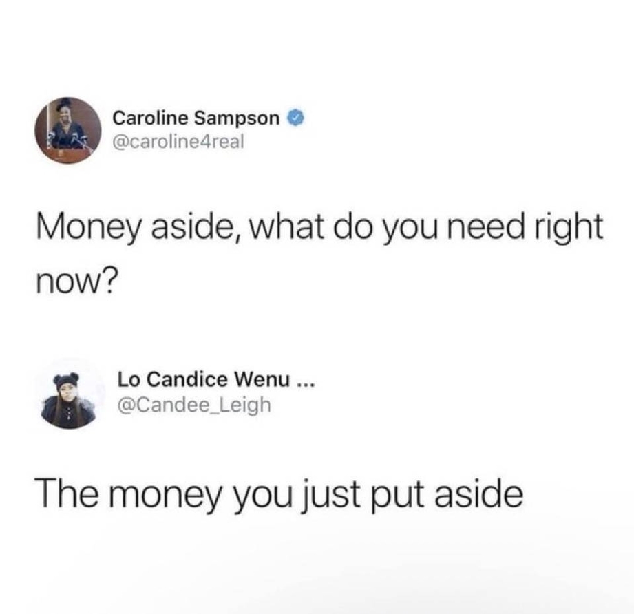Money aside what do you need right now