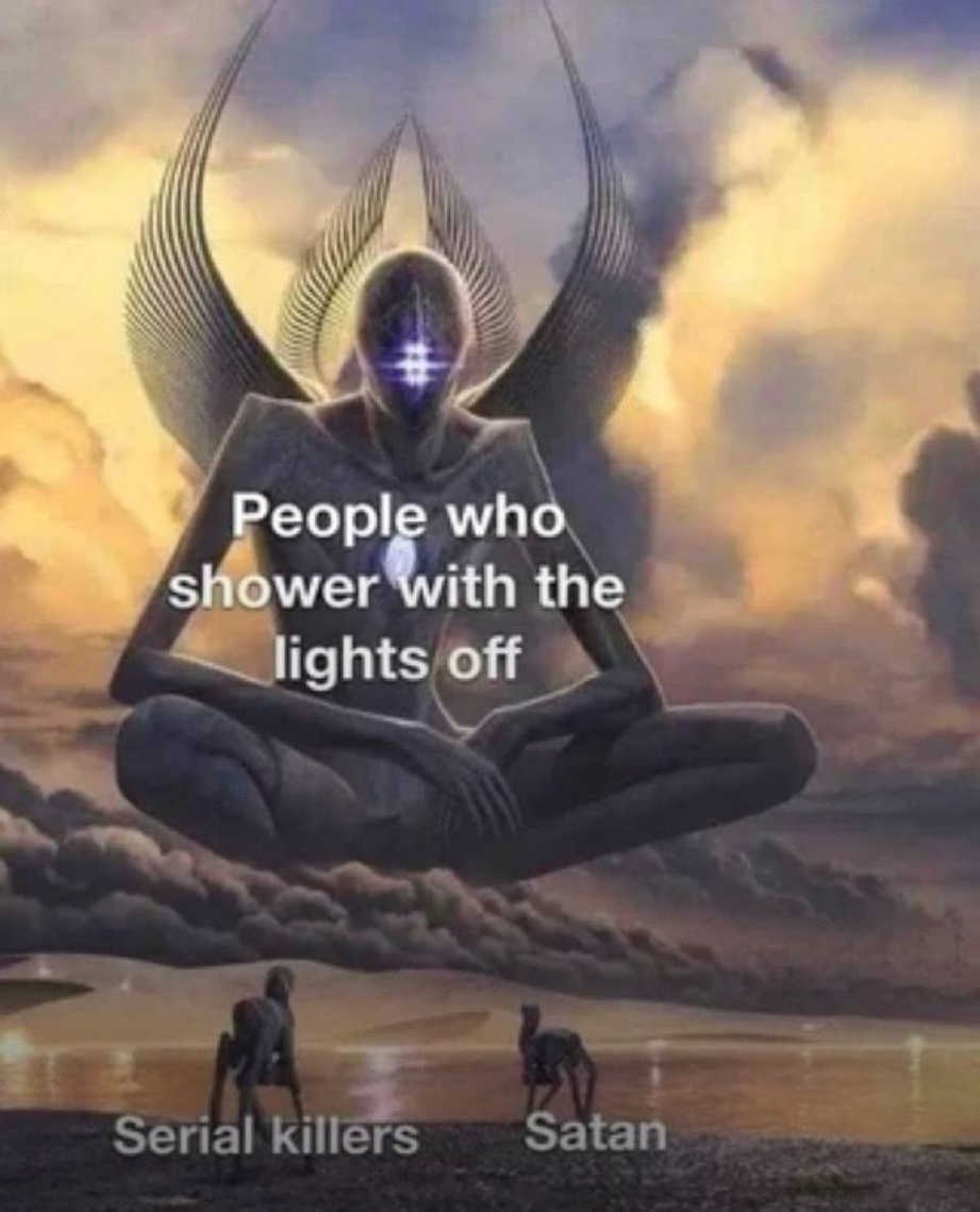 People who shower with the lights off