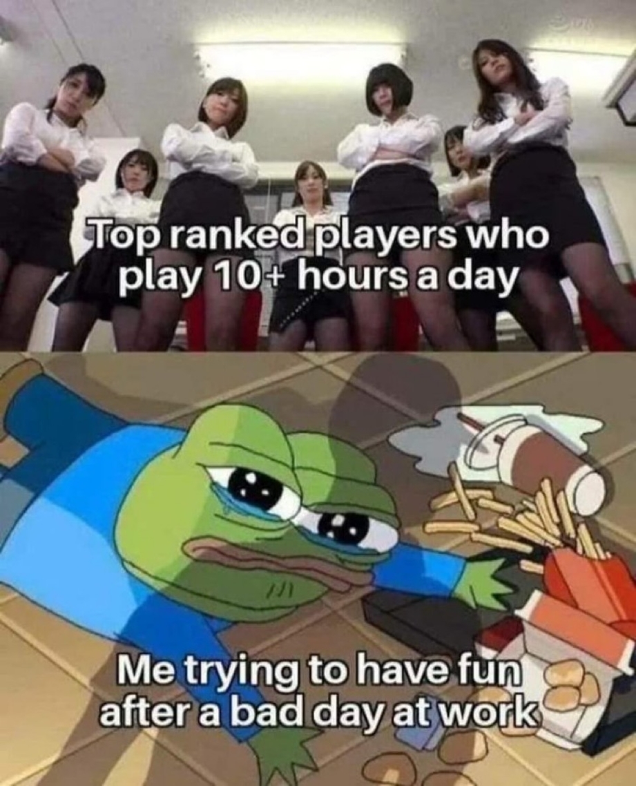 Ranked players vs. me just trying to have fun meme