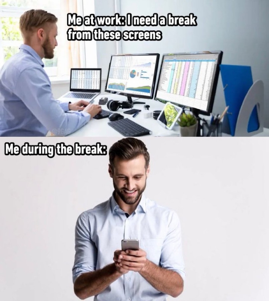 Screentime during the break meme