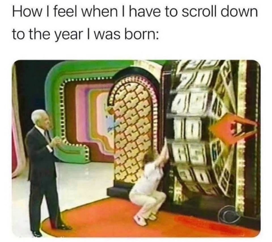 Scrolling down to the year I was born