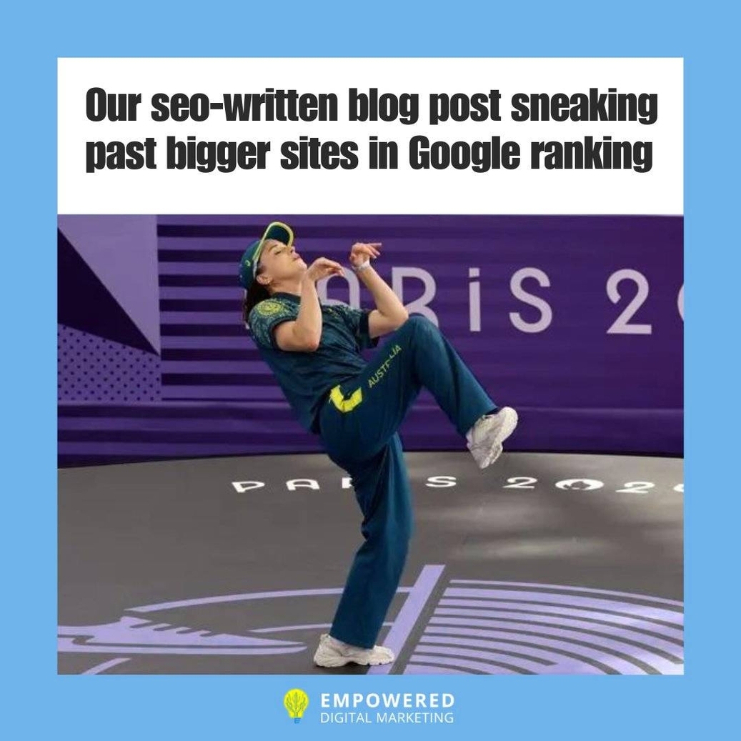 Seo written blog post sneaking post bigger sites in Google ranking