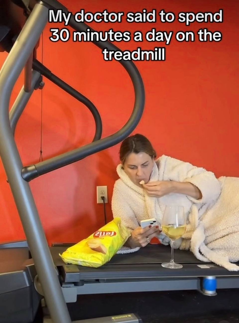 Spending 30 minutes a day on the treadmill