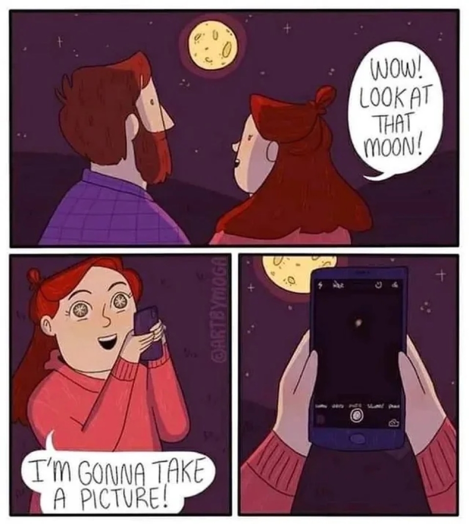 Taking a picture of the moon