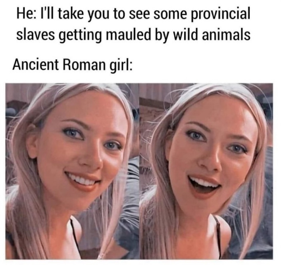 Talking to ancient roman girl