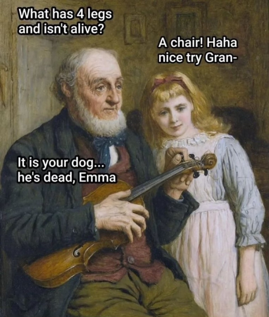 What has 4 legs and isnt alive