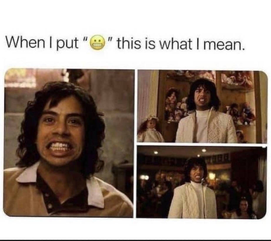 When I put this emoji – this is what I mean