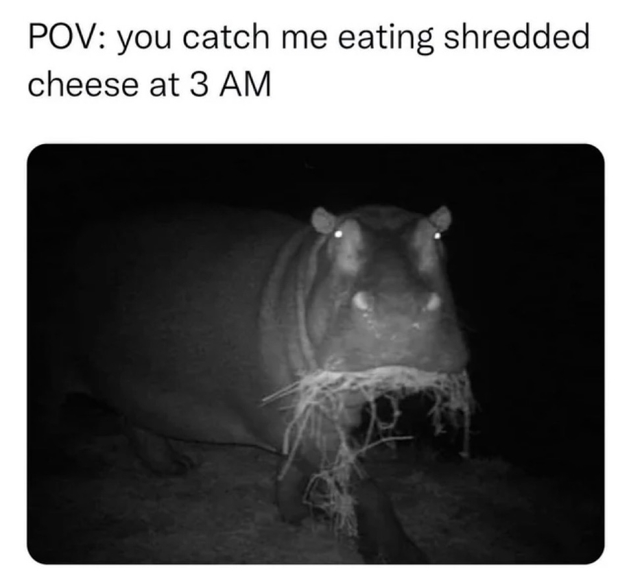 When you catch me eating at night