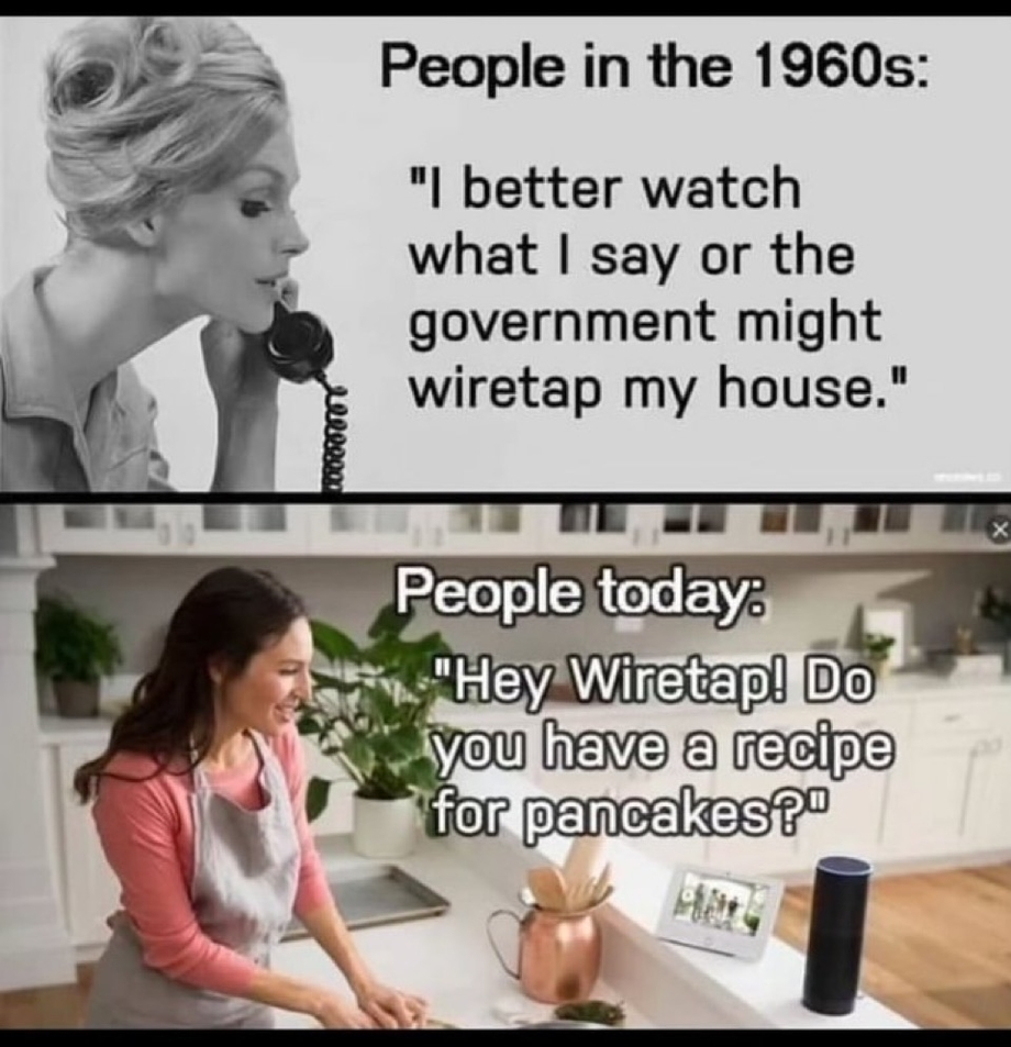 Wiretap today vs. 1960s meme