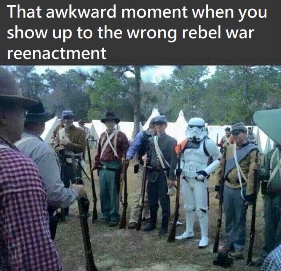 Wrong rebel war reenactment