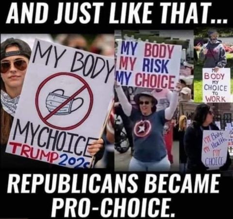 masks my body is my choice how republicans became pro choice meme