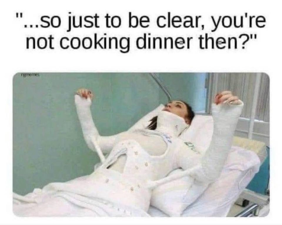 so just to be clear you are not cooking dinner then